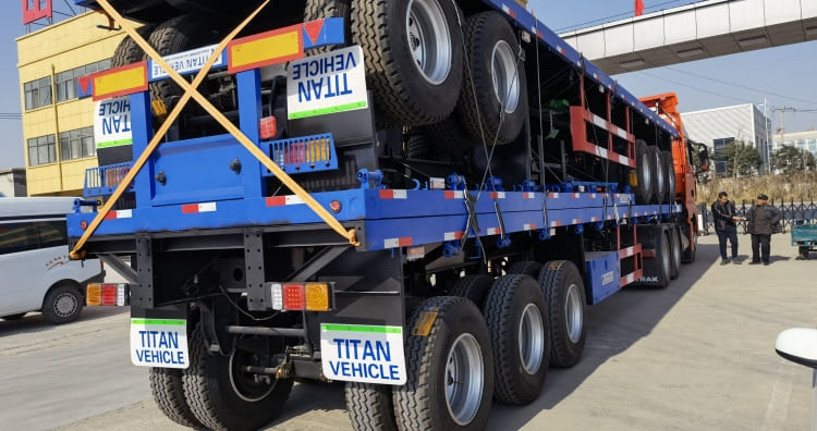 Tri Axle 40 Ft Flatbed Semi Trailer for Sale in Guinea GNBTY
