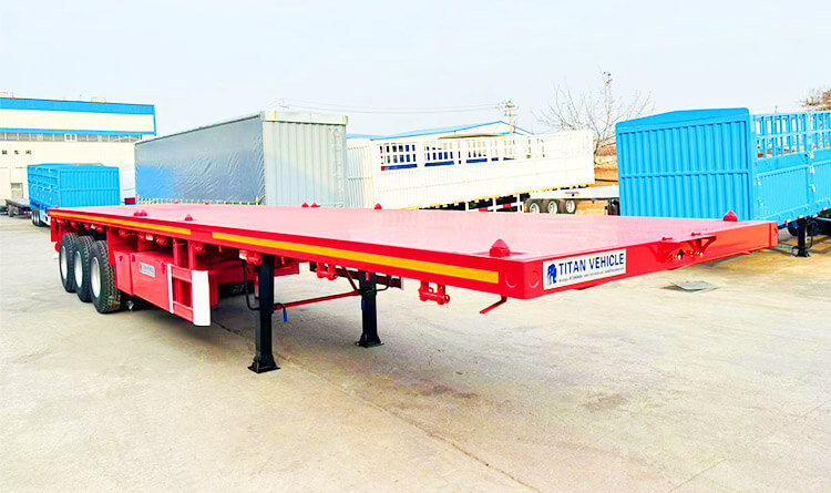 3 Axle 40 Ft Flatbed Semi Trailer Price for Sale in Guinea