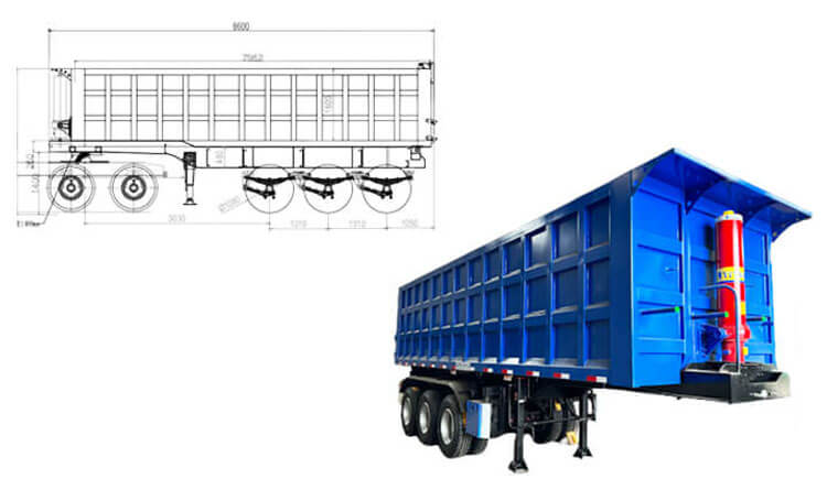 60 Ton Dump Semi Trailer | Dump Truck Trailer for Sale in Guinea