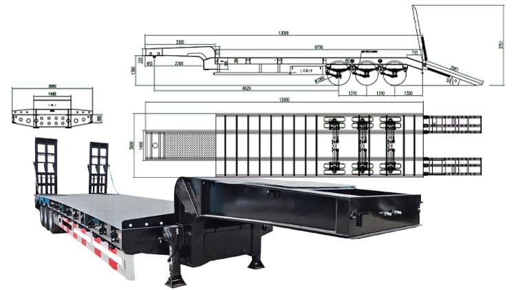 40 Feet Low Bed Trailer Price for Sale in Guinea