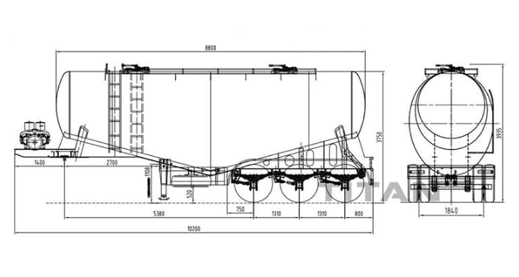 3 Axle Dry Bulk Tanker Trailer for Sale in Guinea
