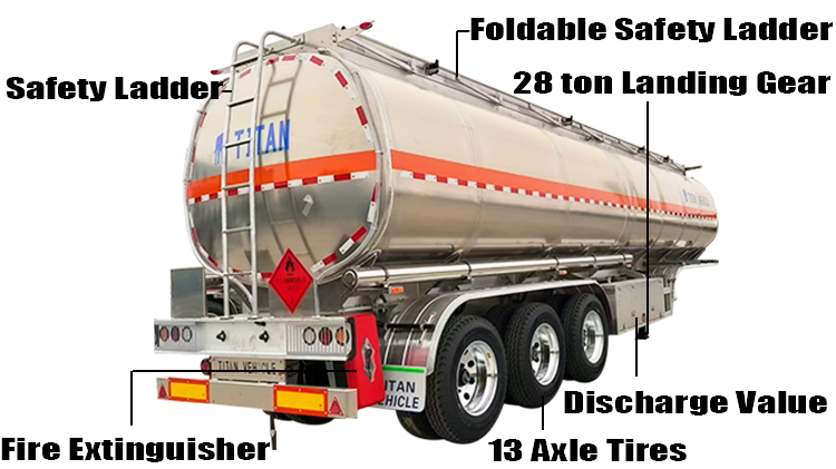3 Axle Aluminum Tanker Trailer for Sale in Guinea