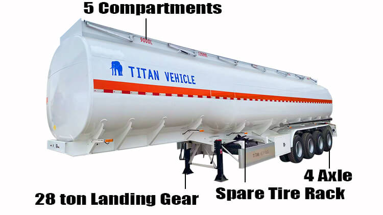 4 Axle Fuel Tank Semi Trailer for Sale in Guinea