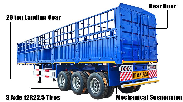 3 Axle Stake Fence Semi Trailer for Sale in Conakry Guinea